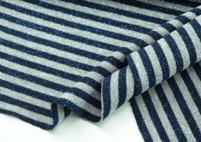blue and white striped textile